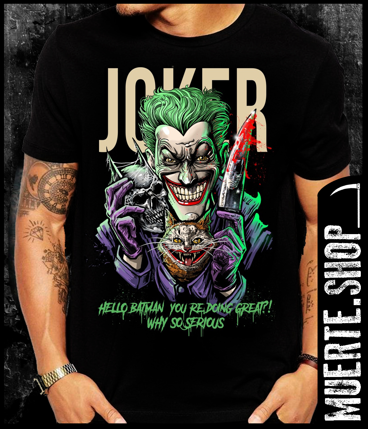Черна тениска JOKER HELLO BATMAN